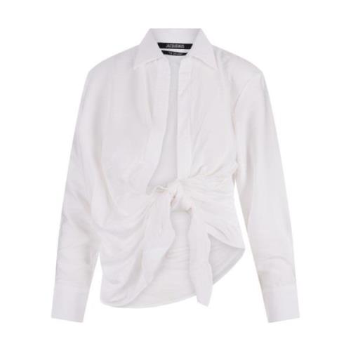 Jacquemus Vit Bahia Skjorta med Sjalsband White, Dam