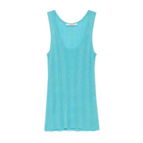 Maliparmi Räfflad Lurex Tanktop Blue, Dam