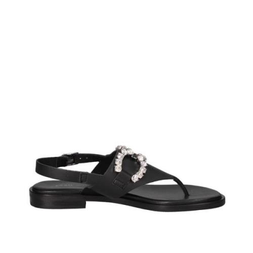 Frau Jeweled ikonisk sandal Black, Dam