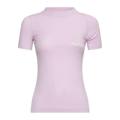 Balenciaga Broderad Logotyp Crew Neck T-shirt Pink, Dam