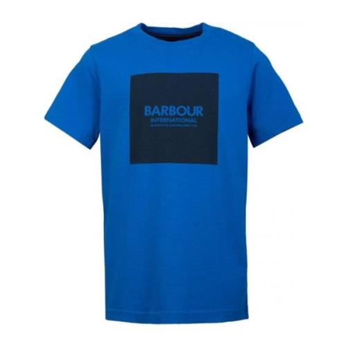 Barbour Box Logo Svart Bomull T-shirt Blue, Herr