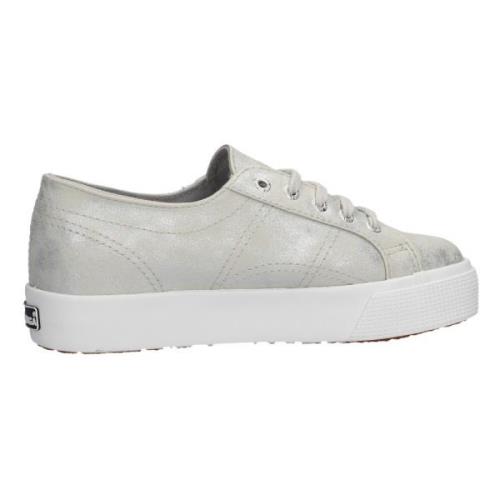 Superga Trendig Satinsneaker med Kilklack Gray, Dam