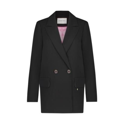 Fabienne Chapot Oversized Blazer med Klassisk Krage Black, Dam