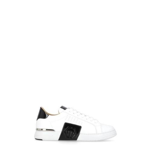 Philipp Plein Vita Lädersneakers med Hexagon Logo White, Herr