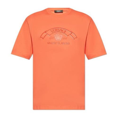 Versace T-shirt med logotyp Orange, Herr