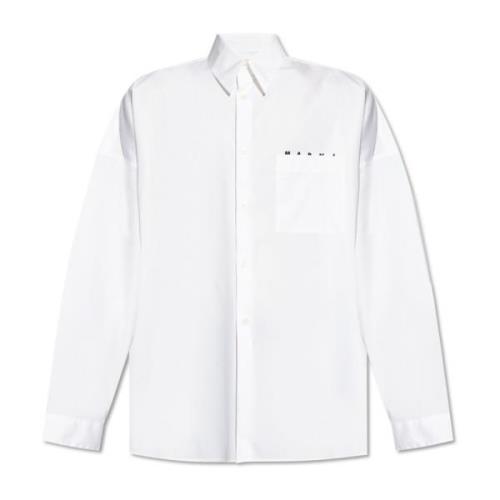 Marni Bomullsskjorta med ficka White, Herr