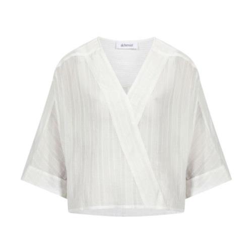 Alchemist Kimono Wrap Top Viscose Cotton Mix Beige, Dam