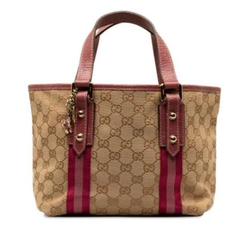 Gucci Vintage Pre-owned Canvas totevskor Beige, Dam