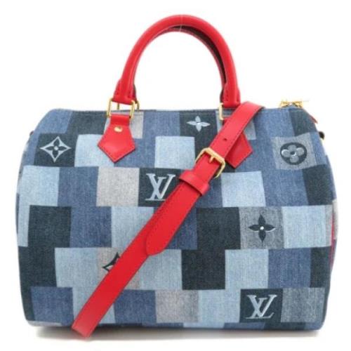 Louis Vuitton Vintage Pre-owned Canvas handvskor Blue, Dam