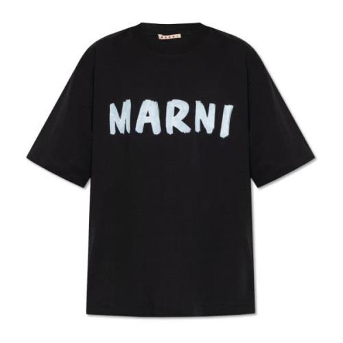 Marni T-shirt med tryckt logotyp Black, Dam