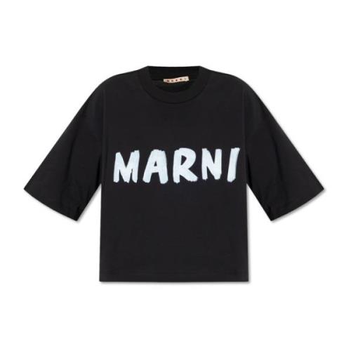 Marni T-shirt med tryckt logotyp Black, Dam