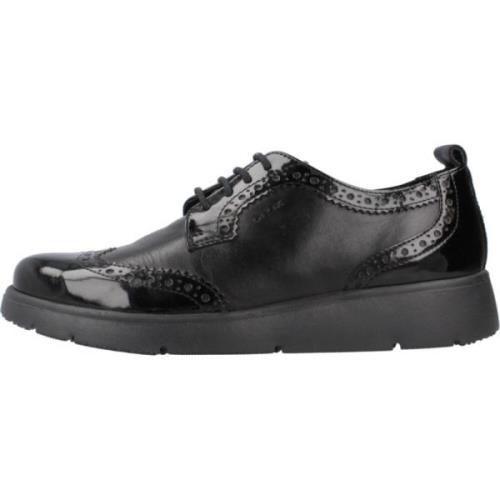 Geox Stiliga Lace-up Stövlar för Kvinnor Black, Dam