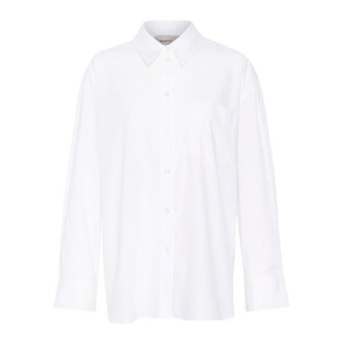 Gestuz Klassisk Oversize Skjorta Bright White White, Dam