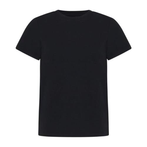 Khaite Svart Crew Neck Bomull T-shirt Black, Dam