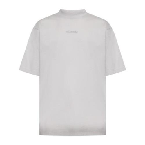 Balenciaga Gradient Off-White Bomull T-shirt Beige, Herr