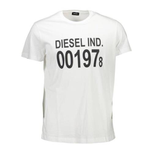 Diesel T-shirt med djärv logotyptryck White, Herr