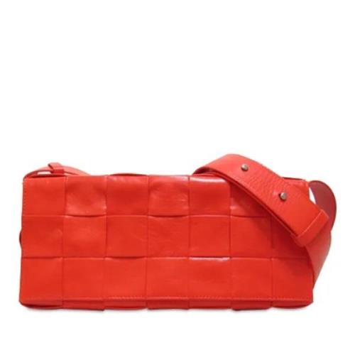 Bottega Veneta Vintage Pre-owned Laeder axelremsvskor Red, Dam