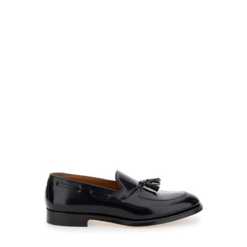 Doucal's Svart Tassel Moc Platta Skor Black, Herr