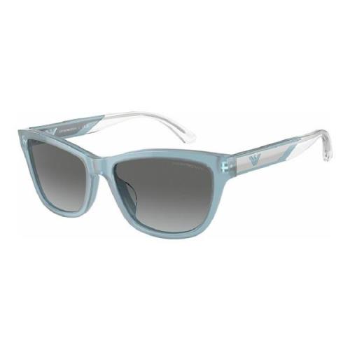Emporio Armani Stiliga solglasögon i Shiny Opaline Azure Blue, Dam