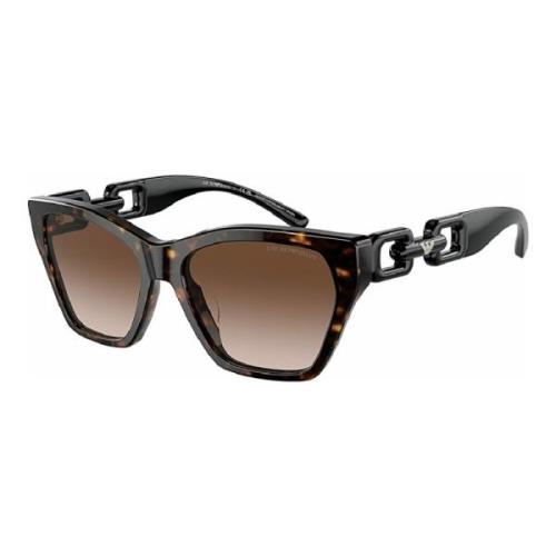 Emporio Armani Stiliga solglasögon i brun gradient Brown, Dam