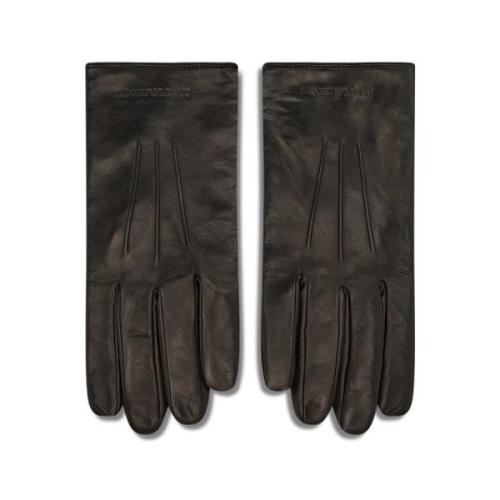 Emporio Armani Svarta Handskar för Män Black, Herr