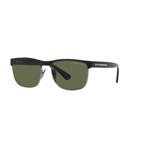 Prada Stiliga solglasögon i Gunmetal Black/Green Black, Herr