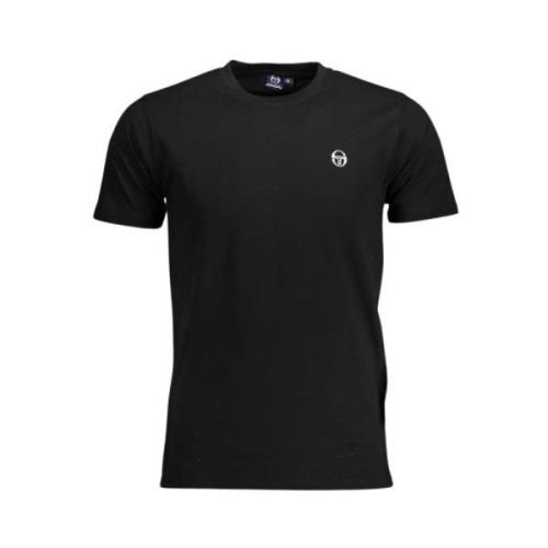 Sergio Tacchini Svart T-shirt med broderad logotyp Black, Herr