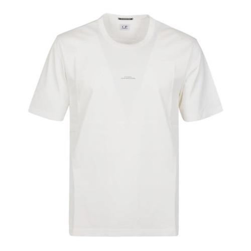 C.p. Company Vit Logo Print Jersey T-shirt White, Herr