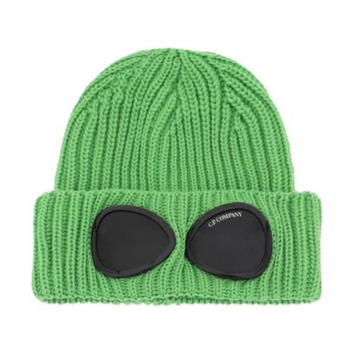 C.p. Company Goggle Beanie Hat i mjuk merinoull Green, Herr