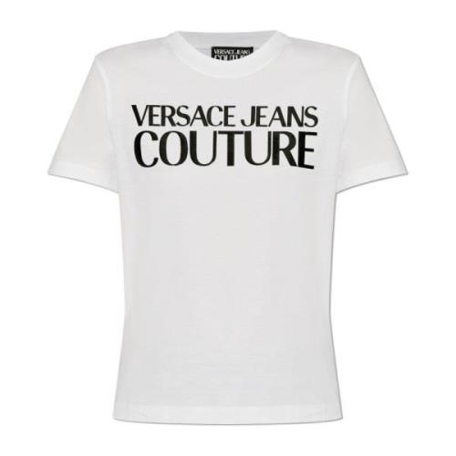 Versace Jeans Couture T-shirt med logotyp White, Dam