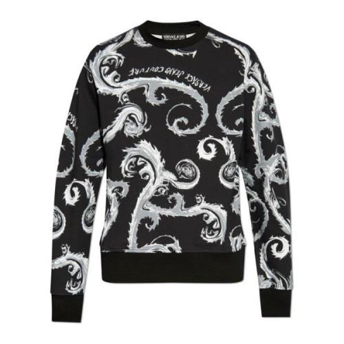 Versace Jeans Couture Sweatshirt med ett mönster Black, Herr