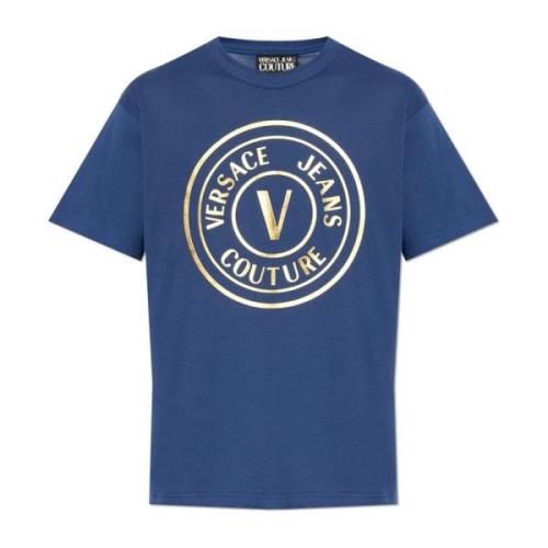 Versace Jeans Couture T-shirt med mönster Blue, Herr