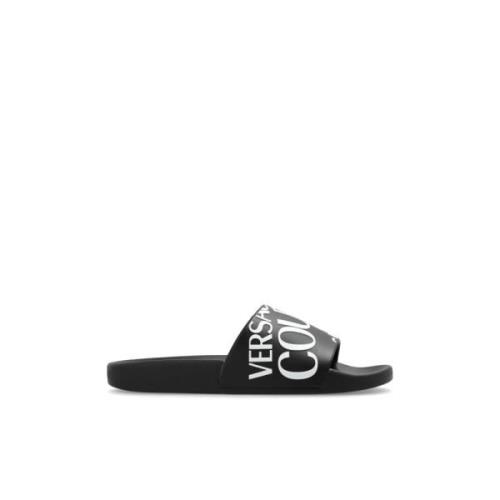 Versace Jeans Couture Slides med logotyp Black, Dam