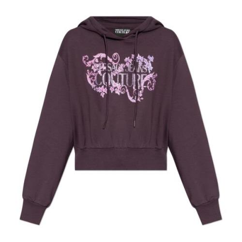 Versace Jeans Couture Sweatshirt med tryck Purple, Dam