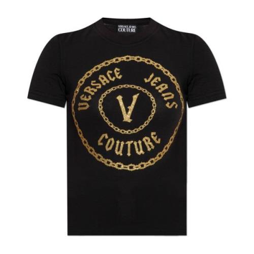 Versace Jeans Couture T-shirt med logotyp Black, Dam