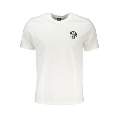 North Sails Tryck Logo Rund Hals T-Shirt White, Herr