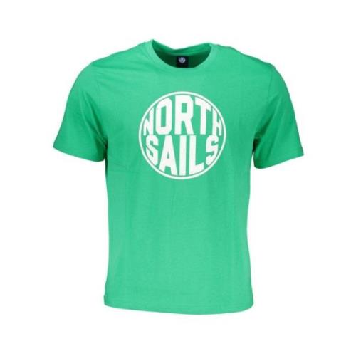 North Sails Tryck Logo Rund Hals T-Shirt Green, Herr