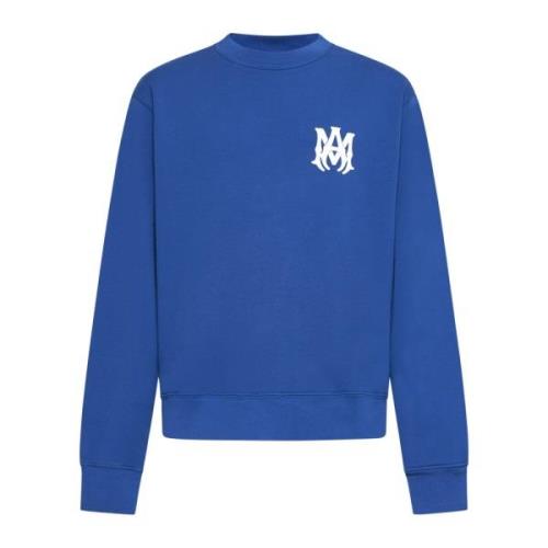 Amiri Kärna Logo Crew Sweaters Blue, Herr