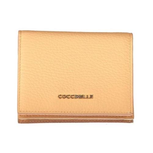 Coccinelle Orange Läderplånbok med Flera Funktioner Orange, Dam