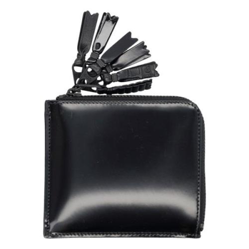 Comme des Garçons Svart dragkedja plånbok med charms Black, Unisex