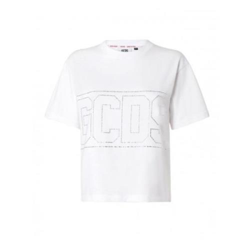 Gcds Bomull T-shirt med logografik White, Dam