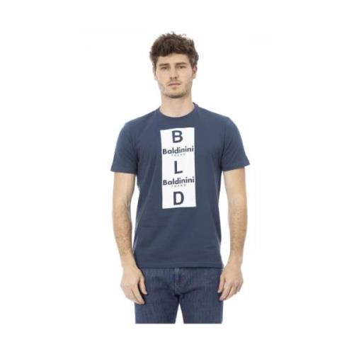Baldinini Blå Kortärmad Casual T-shirt Blue, Herr