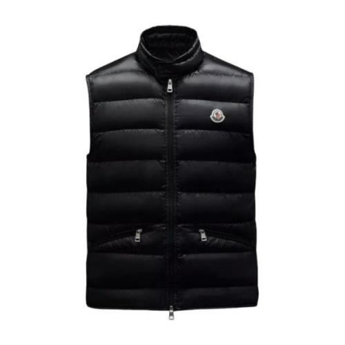 Moncler Svart Dunväst Longue Saison Puffer Black, Herr