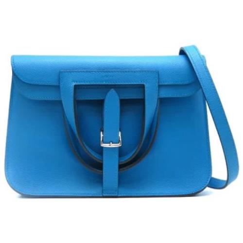 Hermès Vintage Pre-owned Tyg axelremsvskor Blue, Dam