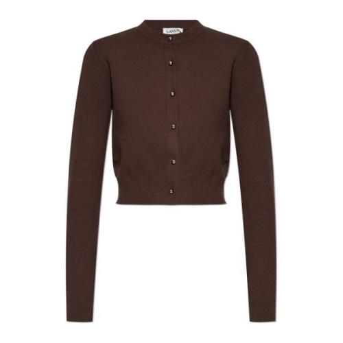 Lanvin Åtsittande kofta Brown, Dam