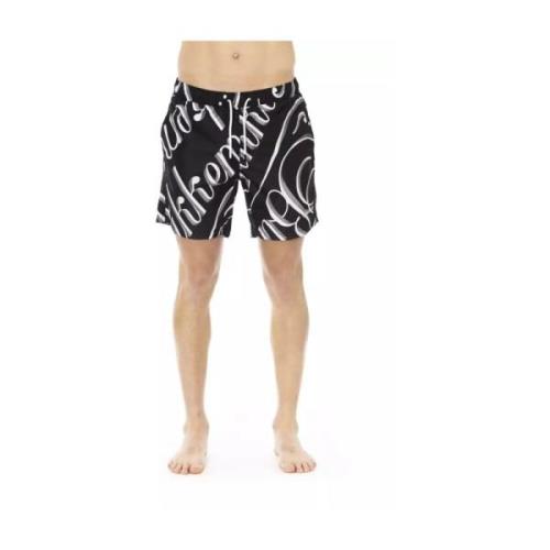 Bikkembergs Stiliga badshorts med allover print Multicolor, Herr