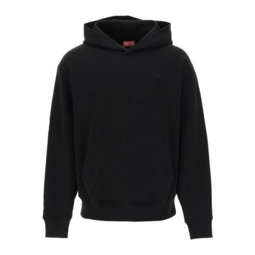 Diesel Oversized Oval-D Logo Hoodie Black, Herr