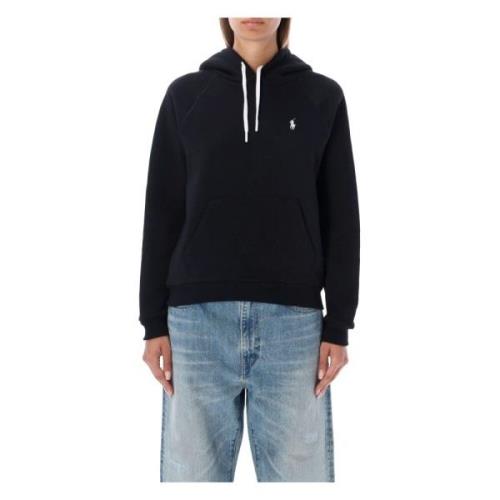 Ralph Lauren Svart Stickat Polo Classic Pony Hoodie Black, Dam