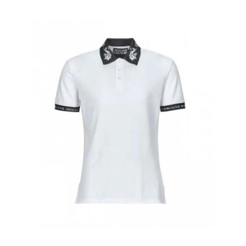 Versace Barockstil Polo Skjorta White, Herr