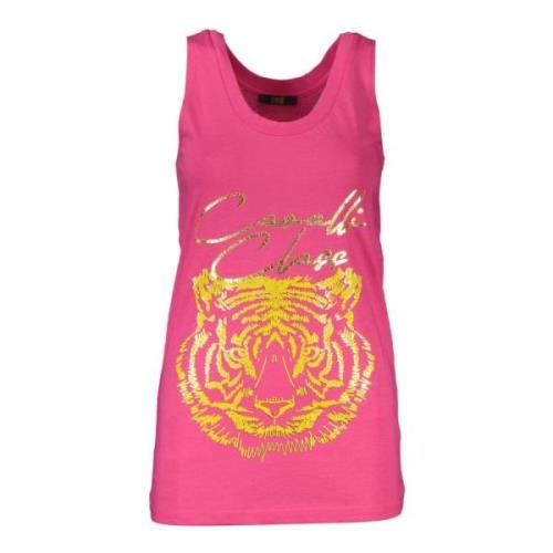 Cavalli Class Dam Tank Top med Breda Axlar och Logotyp Pink, Dam